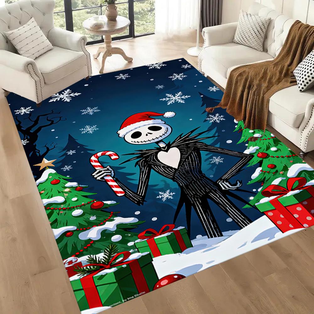 Christmas Nightmare Floor Mat Suitable for Living Rooms Dining Room Entryway Bedrooms Anti-slip Rug Decorate Offices Gift for Festivals