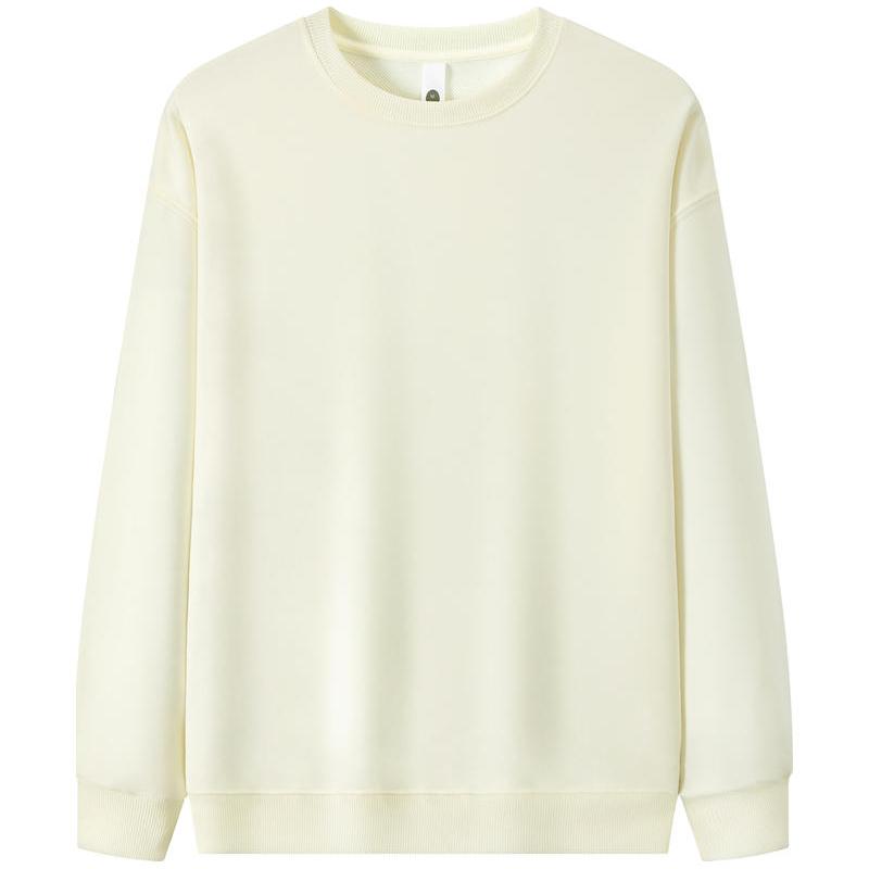 Осенне-зимняя однотонная толстовка с круглым воротником для мужчин и женщин модный повседневный свитер футболка с длинным рукавом для активного отдыха мягкая и удобная S белый 1819₽