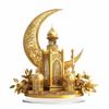 Elegant Crescent Crescent Moon Lantern 2D Design Acrylic Moon Ornament  for Muslim Islam