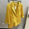 Cotton and Linen Mid-length Plus Size Suit Jacket Loose Casual Fashion Small Suit Women's Autumn Clothes