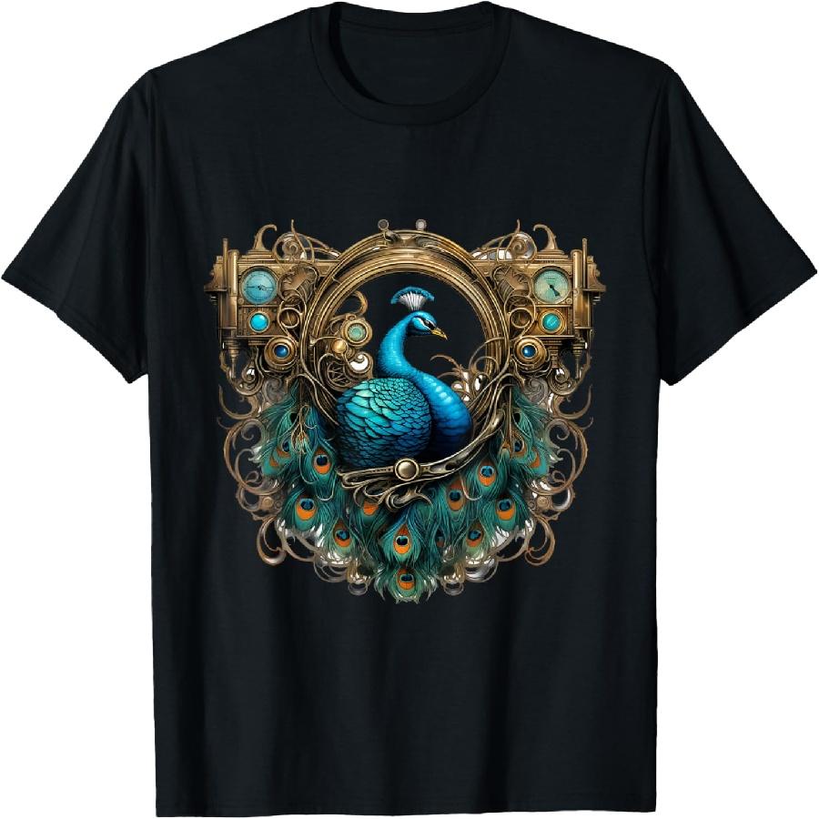 

Romantic Peacock Steampunk Collection - Nice Colorful T-Shirt XXXXXL чорний