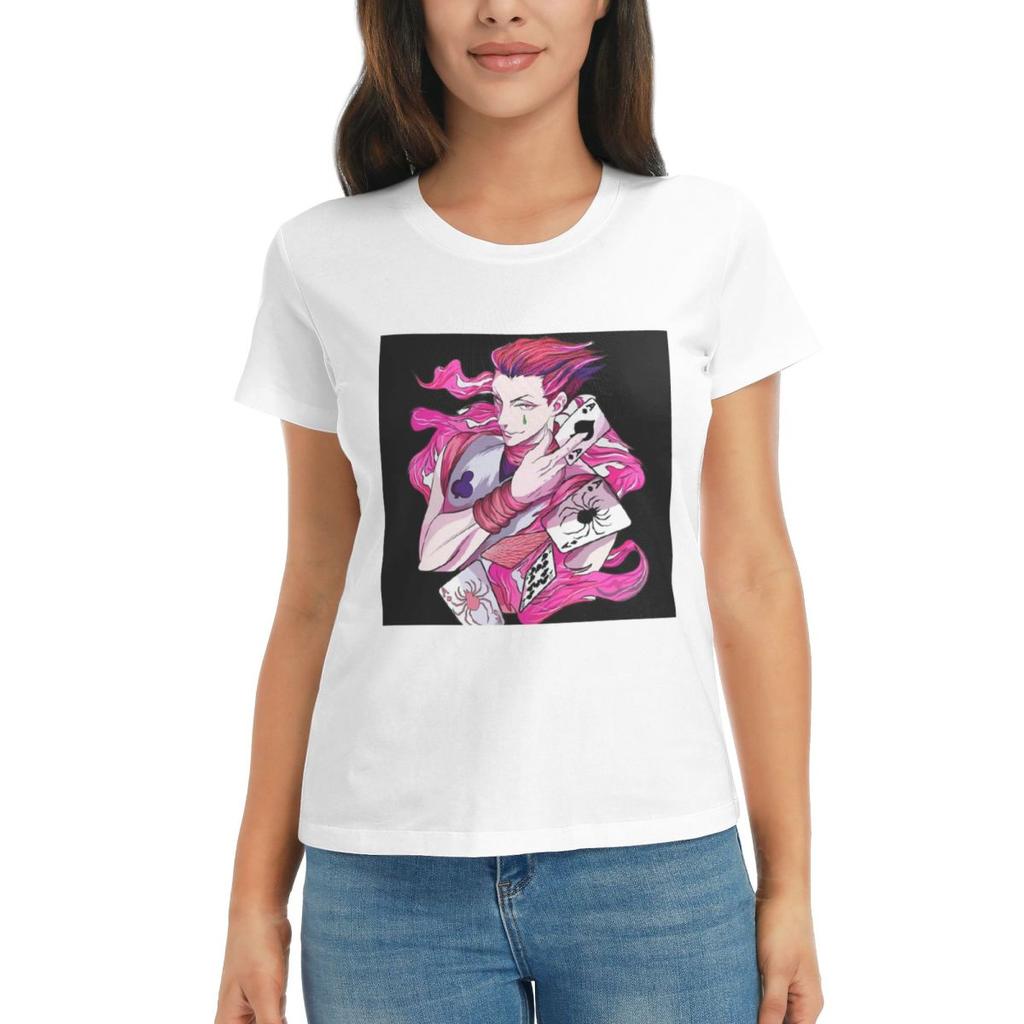 WOMEN TShirt Hisoka HunterXhunter Summer Short Sleeve Tees Round Neck Cotton T Shirts Clothes Tops Streetwear