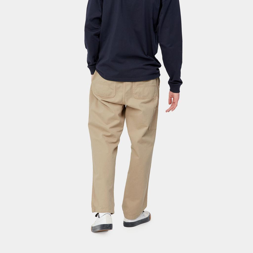 Carhartt WIP High Waist Solid Color Straight Leg Pants Classic Logo Tag Wide Work Pants Men bottoms I029919-G1-GD
