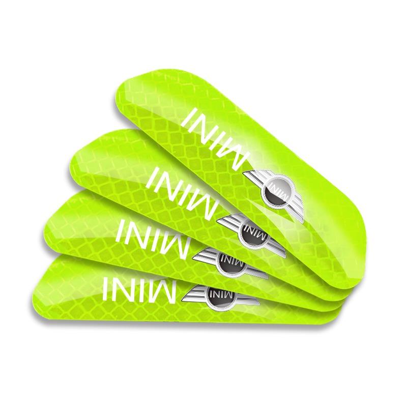 4PCS/set Car Door Reflective Sticker Night Light Warning Decal For MINI Cooper Countryman Clubman F54 F56 F55 F60 R60 R61