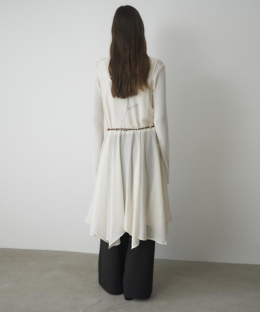 Mosyupamosyu See-Through Flare Layered Dress [Ivory]