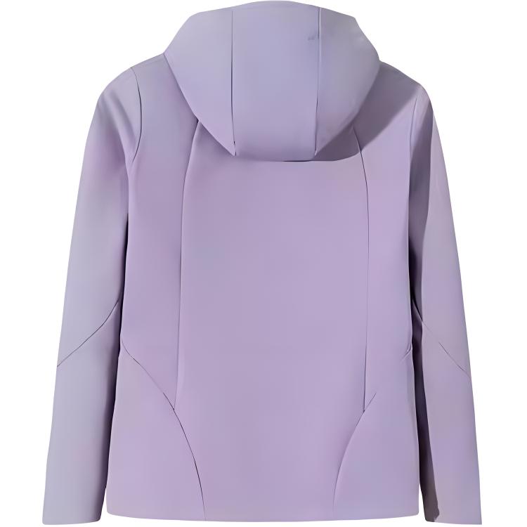 Anta Champion All-Weather Series Solid Color Zip-Up Hooded Comfortable Breathable Versatile Jacket Women jackets Cloud-Purple 162510606-4