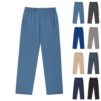 Herren-Strickhose aus Baumwolle, einfarbig, Jogginghose mit Taschen