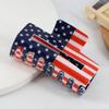 8cm 1pc American Flag Printed Hair Clip Women's Personalized Back of Head Hair Claw Square Holiday Party Hair Accessory