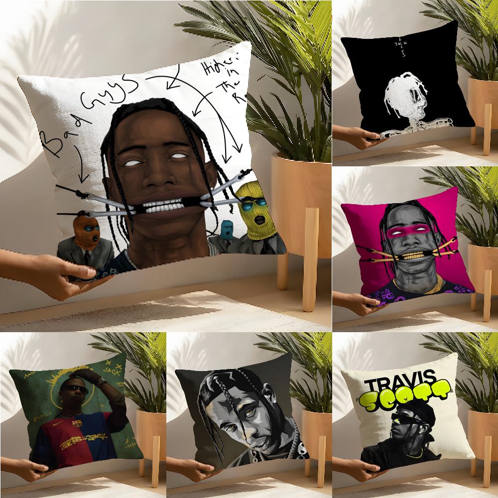 Legendary Rapper T-Travis Scott Pillow Case Linen Cushion Covers For Decorative Sofa Home Pillows Case Car Chair Pillows Cases