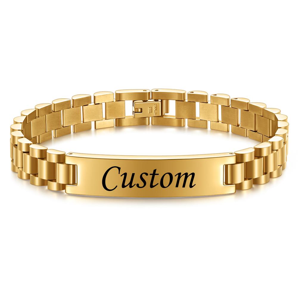 New Fashion Watch Chain 10mm Smooth Titanium Steel Bracelet for Men Customizable Personalized Male Gentleman Business Gift