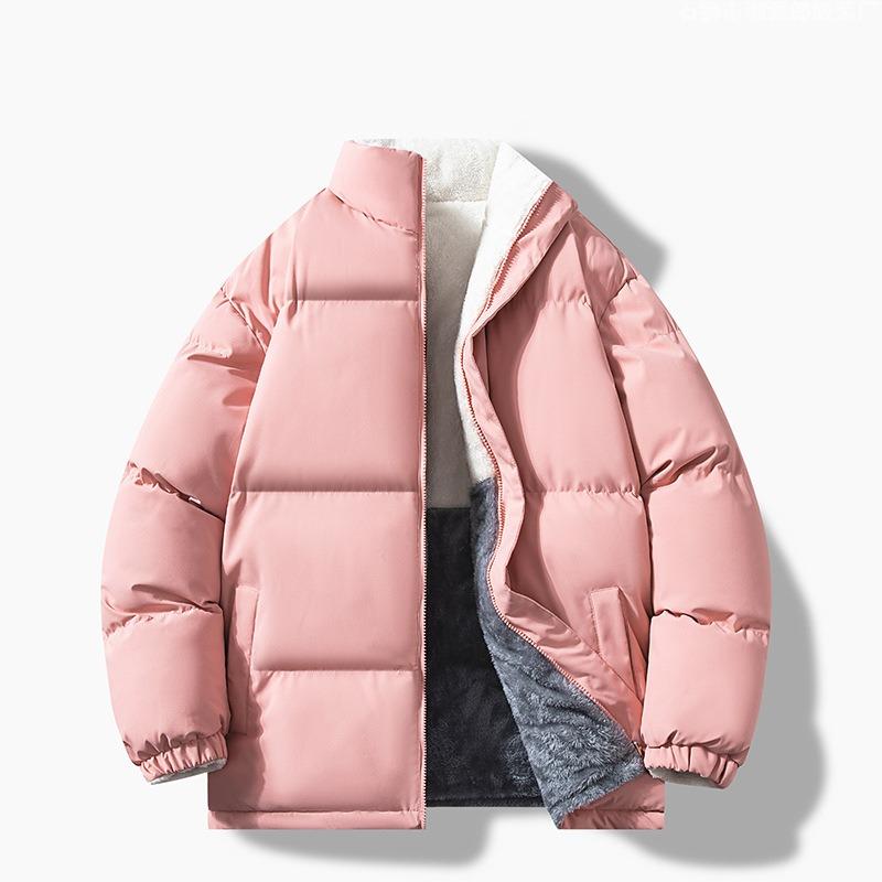 Lamb fluff cotton-padded jacket men's jacket corduroy winter double-sided cotton-padded jacket with fleece and thickened cotton-padded jacket