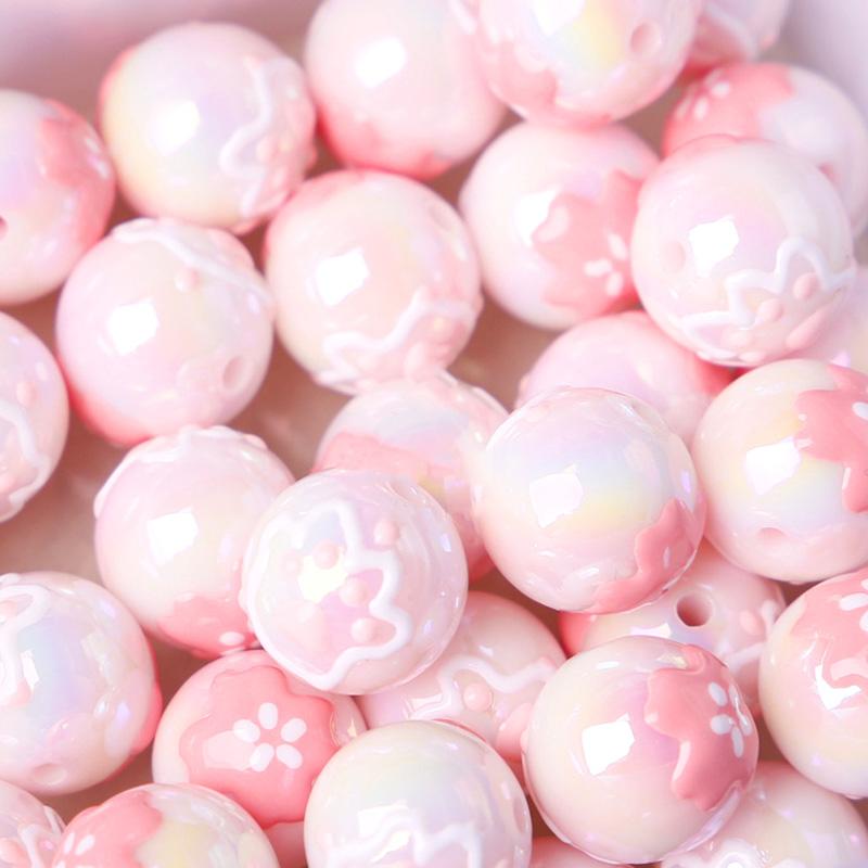 5шт милые прямые отверстия цветок мультфильм круглые бусины браслет материалы ручная — фото 7