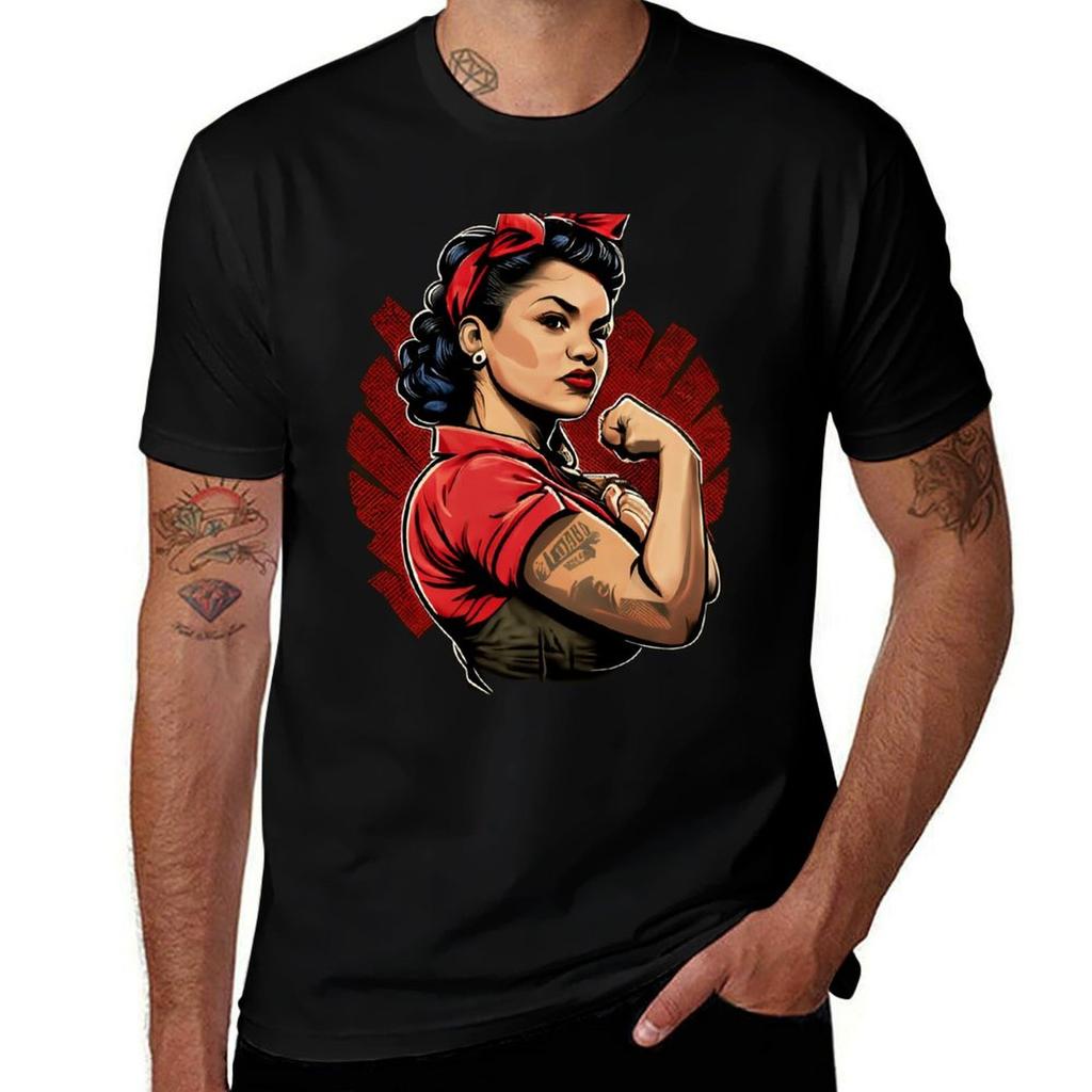 Rosalinda The Riveter Latina Empowerunisext Tshirt Regular Fit Plain Tee Shirt