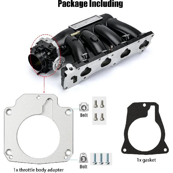 LS Drive By Cable Throttle Body Adapter Kit Compatible With LS3 4 Bolt Intake To LS1 3 Bolt TB DBC LS2 LH6 L92 L76 LY2 LY5 LY6 LC9 LFA LH8 LMG L98