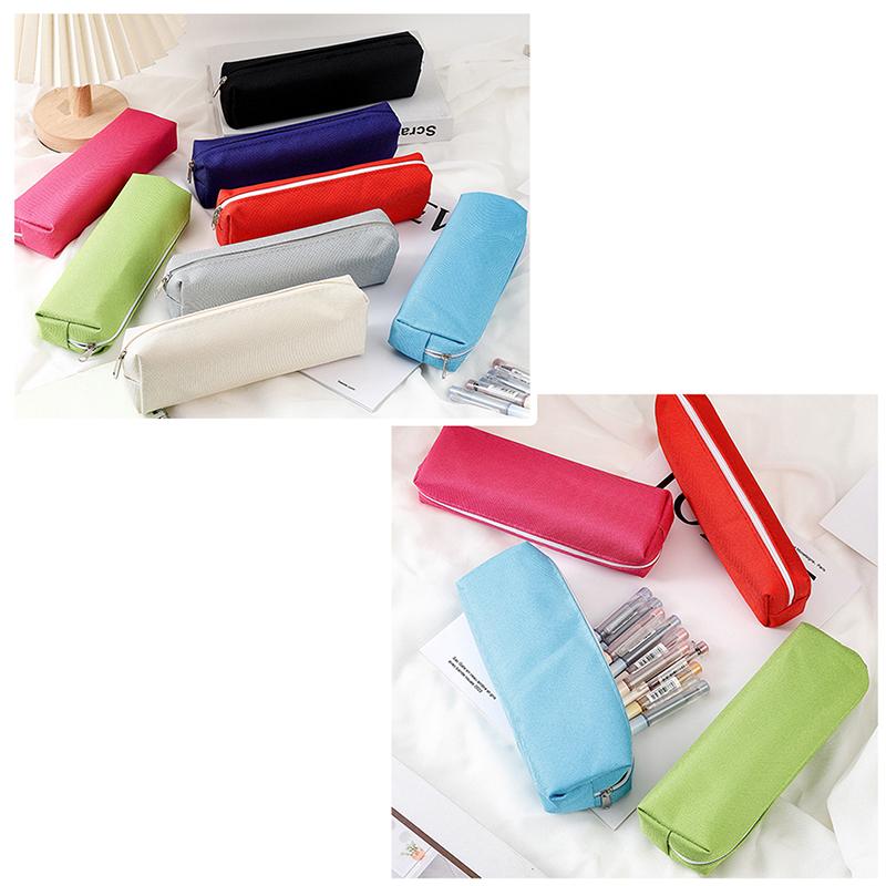 Basit Kalem Kutusu Okul Malzemeleri Kalem Kutuları Estuche Escolar Düz Renk Okul Kırtasiyesi Kalemlik Trousse Kalem Çantası-Ljx