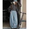 Johnature Winter Korean Style Retro Simple Elastic Waist Fleece Casual Wide-Leg Pants For Women Fashion Full Length Pants