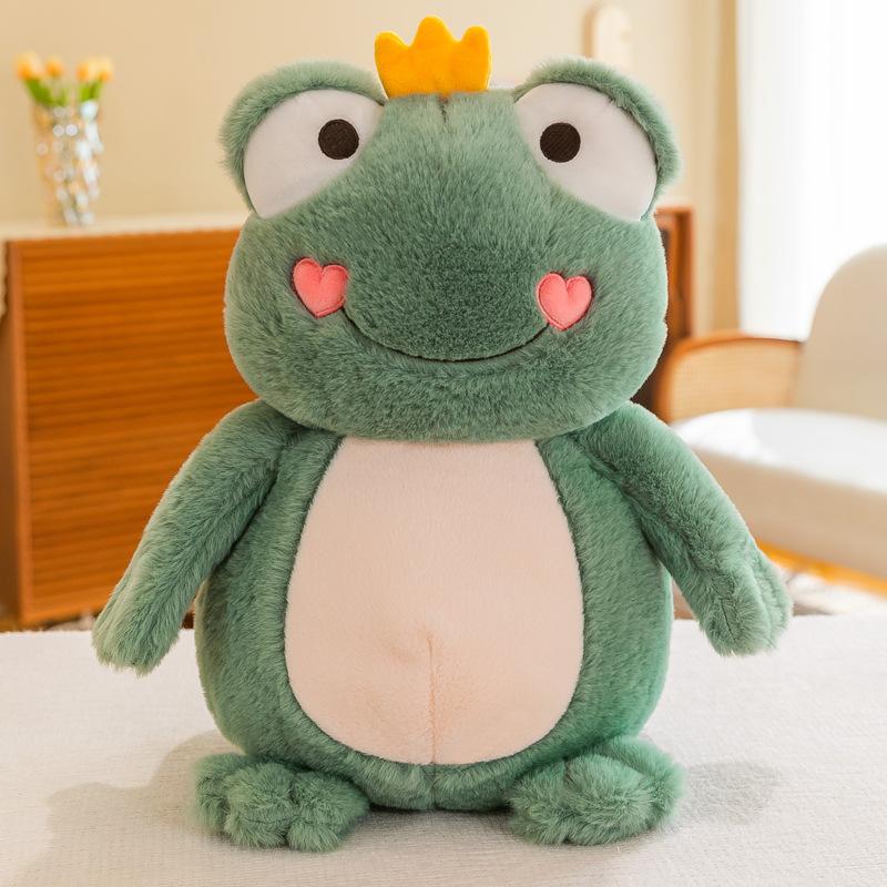 45cm Crown Frog Plush Toy Soft Stuffed Pillow Magic Expression Animal The Cute Frog Animal Plush Doll Birthday Gifts For Kids
