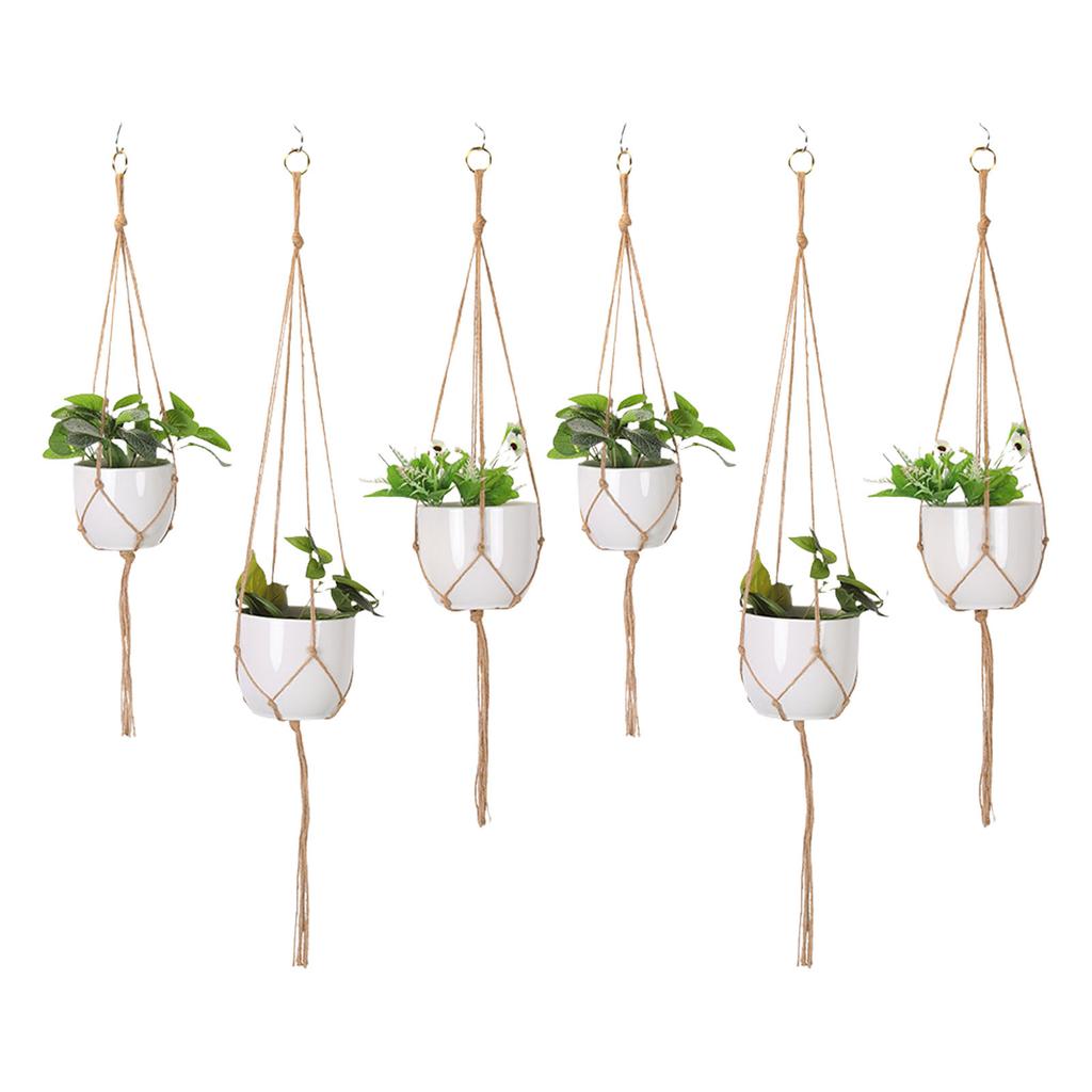 Hanging Handwoven Basket Macrame Decorative Flower Pot Holder for Indoor and Outdoor Use Photo Props