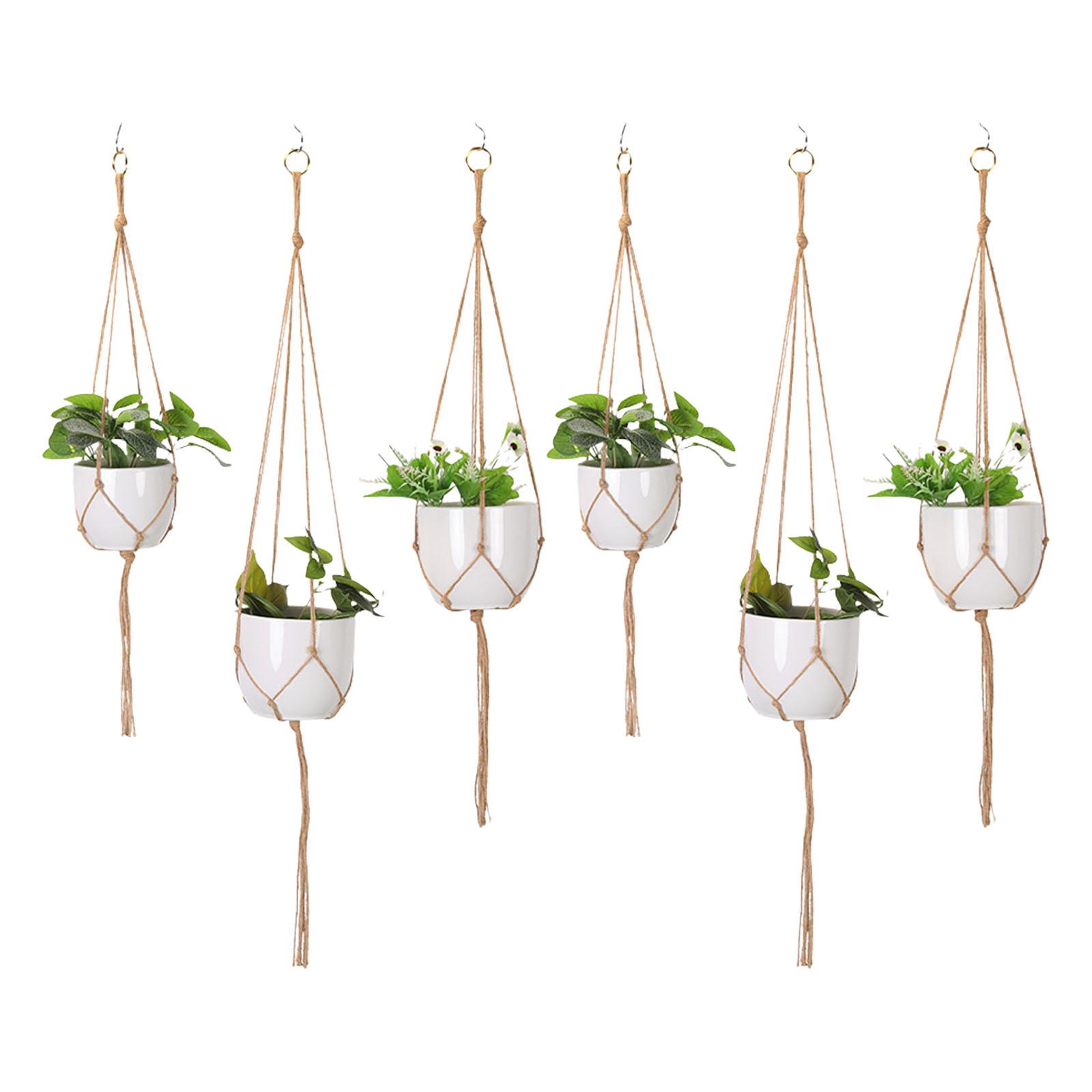 

Creative Macrame Plant Holder Hanging Handwoven Basket Lightweight and Durable Weave Decorative Pot 3
