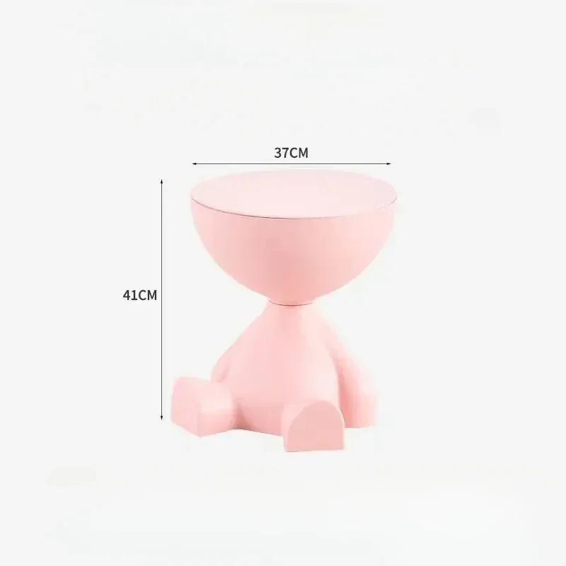 Cream Coffee Table Sofa Bed Side Table Modern Simple Home Accessories Living Room Decor Creative Flat Head Plastic Round Tables