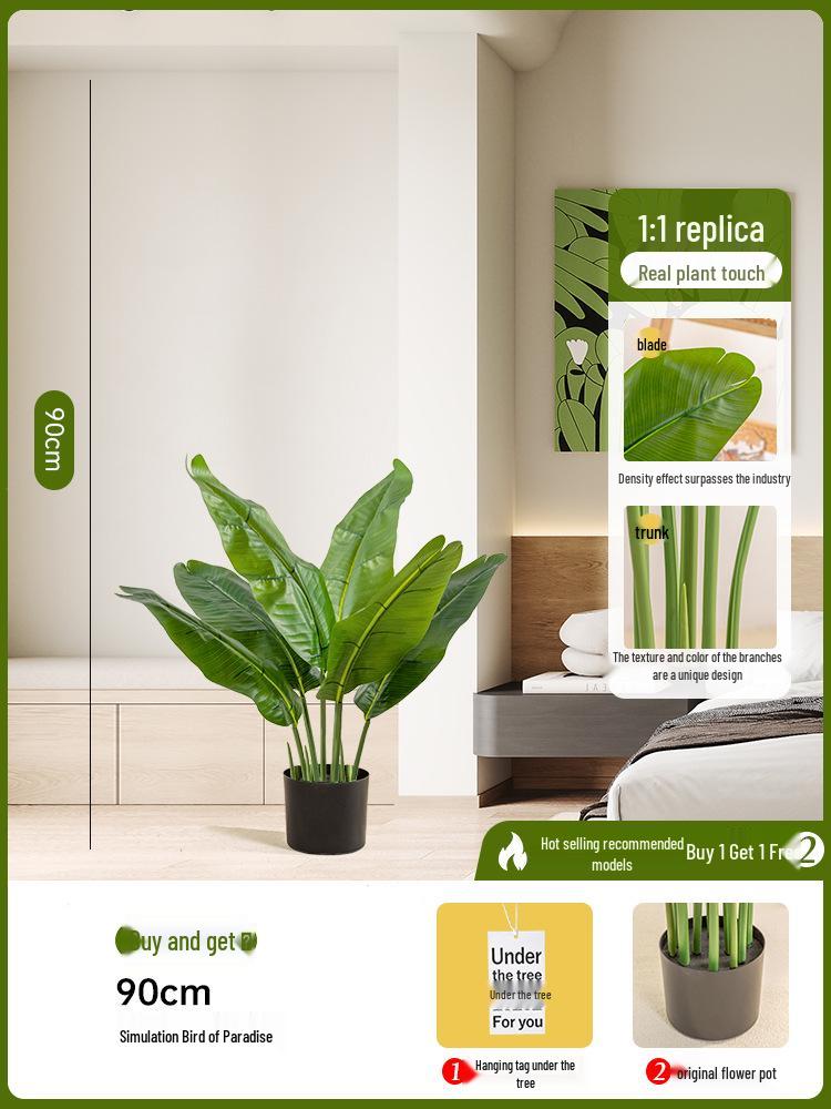 Большое искусственное напольное растение Птица Рая - Декоративная комнатная пальма путешественника