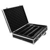 CORHAD Black Aluminum Alloy Microphone Carrying Case with Handle Dustproof Sponge Lining Holds Up To 4 Microphones
