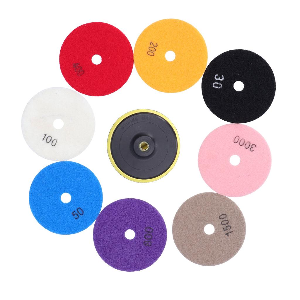 9 buc/set Pad de lustruit Set ventuză Placă de lustruit cu diamant Disipare rapidă a căldurii și zgomot redus