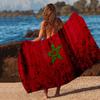 Morocco Map Flag Microfiber Beach Towel Absorbent Quick dry Soft Yoga Swimming Resort Mountain Climbing Towel