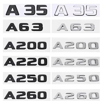 Písmena zavazadlového prostoru Logo Emblém Odznak Samolepka pro třídu A35 A45 A200 A220 A250 A260 4Matic W169 W176 W177