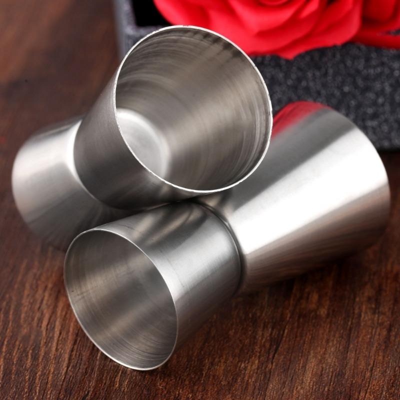 3pcs/set 15/30 20/40 25/50ml Stainless Steel Measuring Cups Party Wine Cocktail Shaker Double Tone Jigger Shot Drinks Rectification Mixed