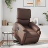 Vidaxl Reclining and Standing Upright Armchair with Massage, Electric, Brown