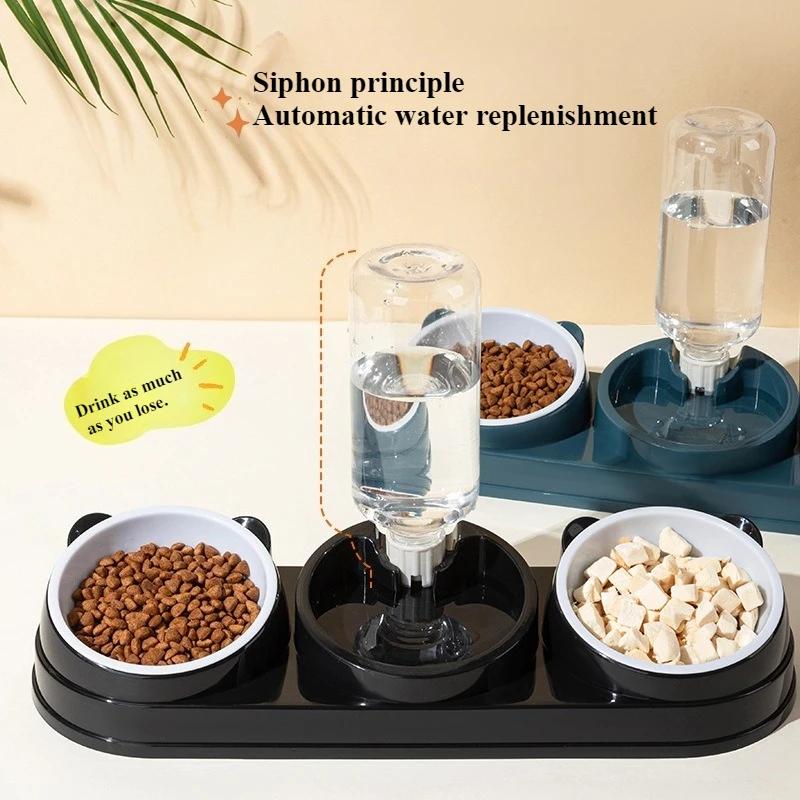 Elevated Bowl for Cats and Dogs Durable Two-in-one Feeder Bowl Food Bowl Automatic Drinking Water Small Cat Dog Pet Supplies