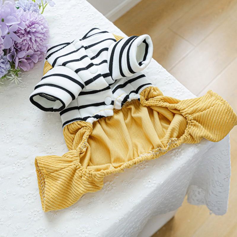 Pet Winter Warm Harness Pants Small Dogs Puppies Soft Cotton Comfortable Bear-Style Outfit