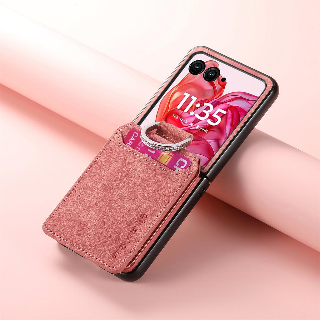 Vertical Cards Solt Wallet Leather Case For Motorola Moto Razr 50 Ultra 40uLTRA 40 Ring Holder Bag Stand Retro Bag Pocket Cover