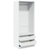 Wardrobe White 80 X 50 X 200 Cm Engineered Wood