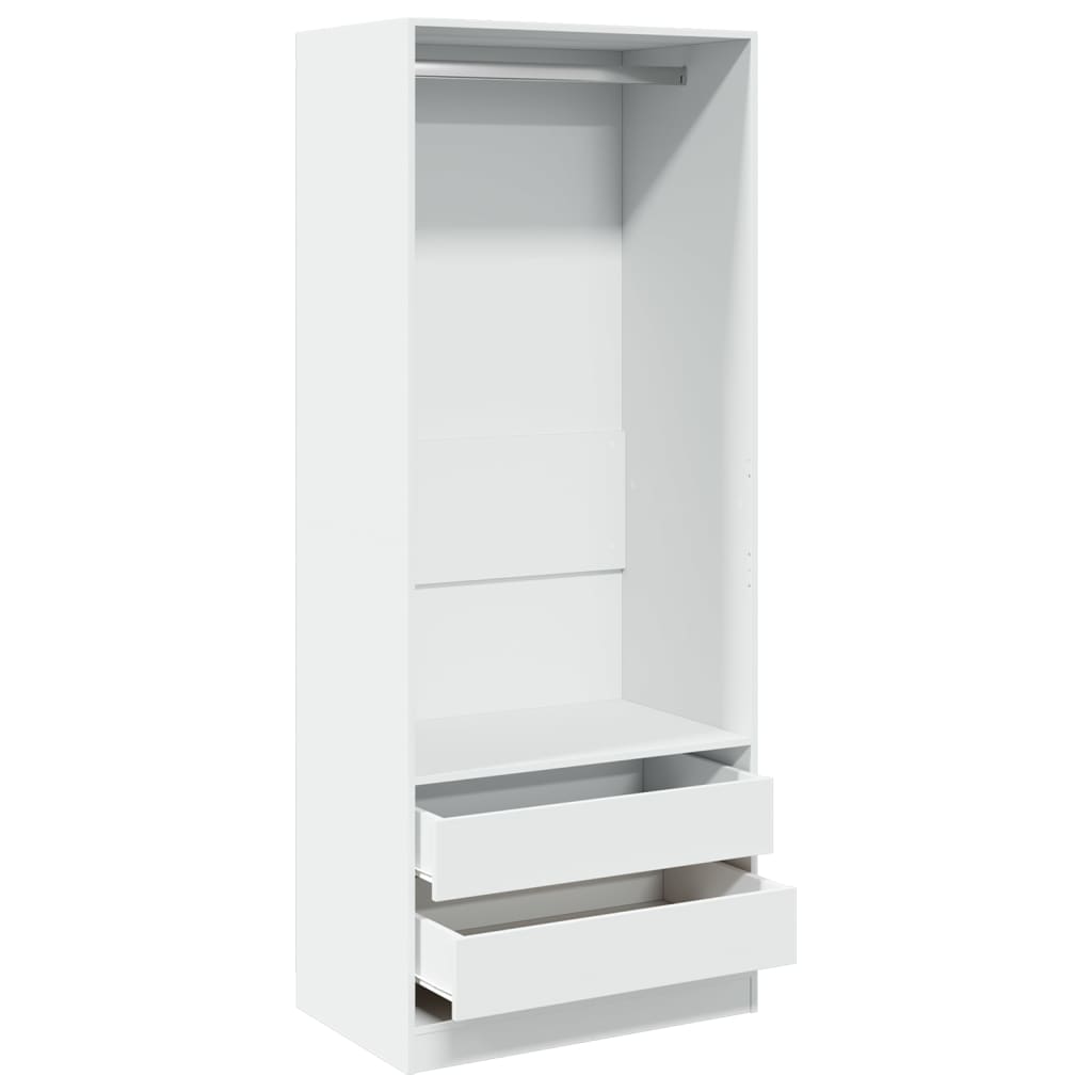 Wardrobe White 80 X 50 X 200 Cm Engineered Wood