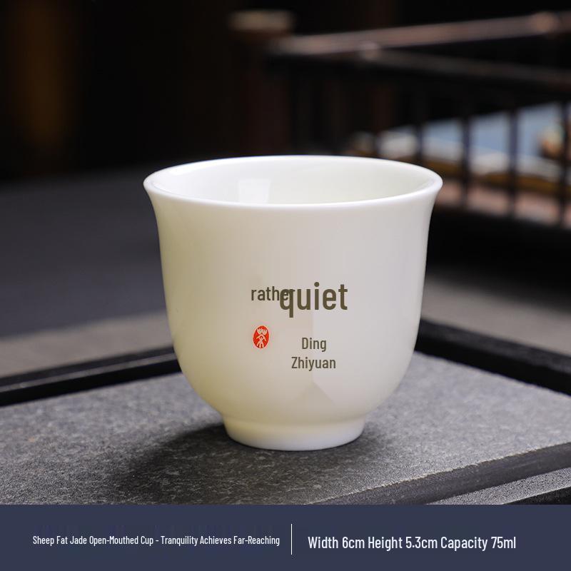 Jade Kung Fu Tea Set: Sheep Fat Dehua White Porcelain Small Tea Tasting Cups - Ideal Gift for Tea Lovers