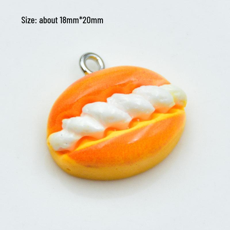 Resin 3D Food Toy Keychain: Cute Bread, Pineapple Bun & Hamburger Pendant - DIY Handmade Jewelry Accessory