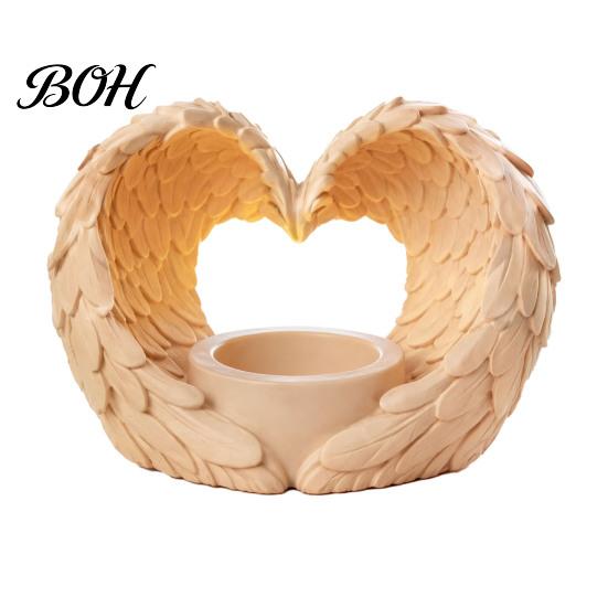 Creative Holiday Gift Ideas Angel Wings Tealight Candle Holder, Prayer Holder Memorial Gifts Housewarming for New Home Decor, Elegant Tabletop