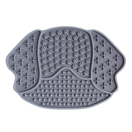 Pet Slow Food Mat with Strong Suction Cup, Puppy Head Design Pet Feeding Mat, Dog Slow Eating Bowl Accessory for Prevent Choking Anxiety Relief