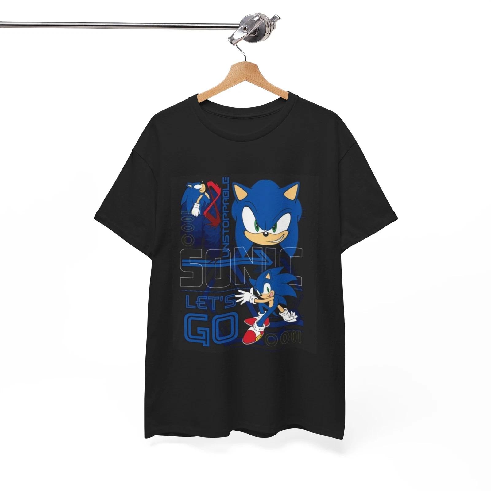 Sonic Tshirt Retro Gaming Graphic Gamer Unisex Heavy Cotton Tee 3XL