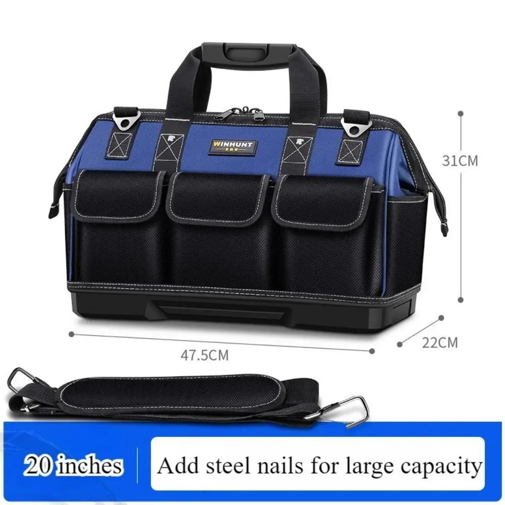 Durable Tool Kit Electrician Bag Sturdy Large Capacity Durable Wear Resistant Waterproof Repair Toolkit Outdoor PortableTote Bag