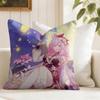 Elysia Animation HHonkai IImpact Cushion Cover Natural Linen Double Sided Print  Throw Pillow Case for Sofa Couch Home Decor