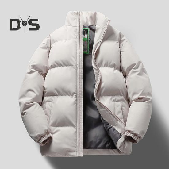 Зимнее хлопковое пальто унисекс с толстым подкладочным воротником-стойкой — фото 4