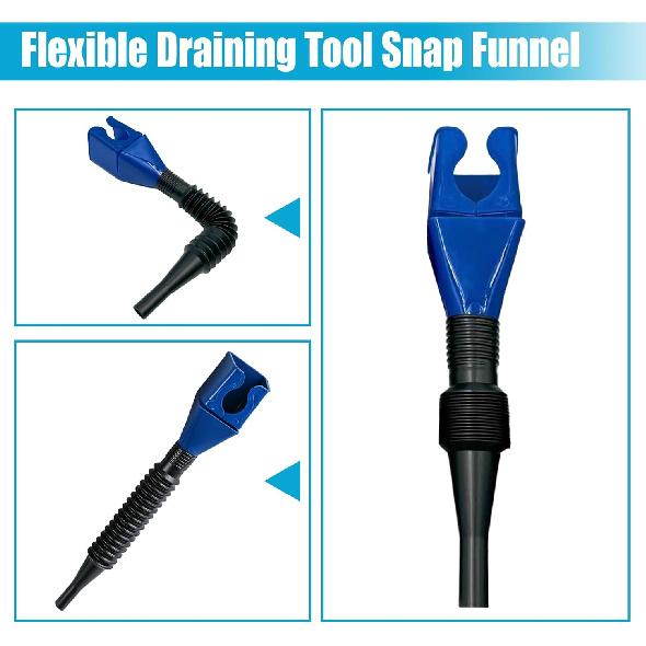 Flexible Car Fuel Funnel, Retractable Plastic Automotive Oil Exchange Funnels, Foldable Clasp Gasoline Funnels, Universal Draining Tool For Cars And