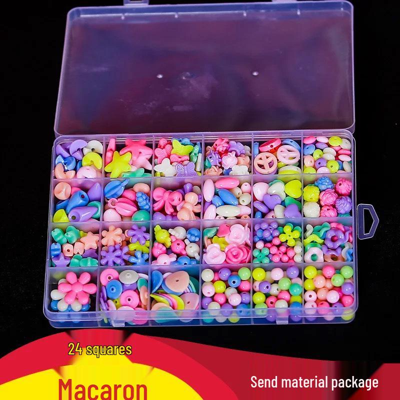 24-Grid DIY Kids' Beading Toy: Amblyopia Correction & Educational Stringing Kit