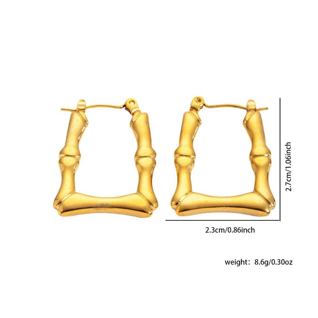 Luxury Niche Design Colorfast 304 Stainless Steel Titanium Stud Earrings for Women - Lightweight and High-End.
