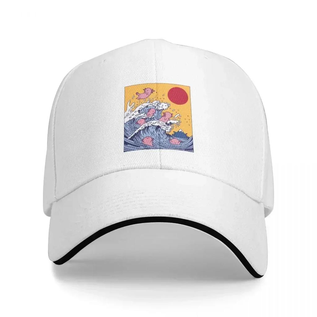 The great wave of Axolotls Baseball Cap foam party Hat Ball Cap Boy Women's
