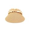 New pleated ribbon empty top sun hat women's spring summer weaving outdoor seaside sun protection and UV protection sun hat