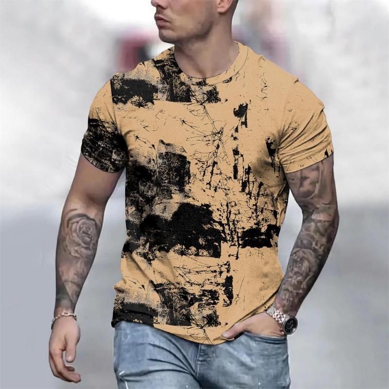 Summer Men's T-shirt Fashion Graffiti Pattern 3D Print Casual Loose Outdoor Boy Short Sleeve Tees Top Pullover Clothing